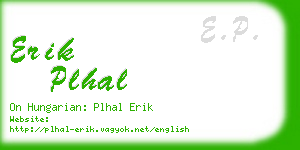 erik plhal business card